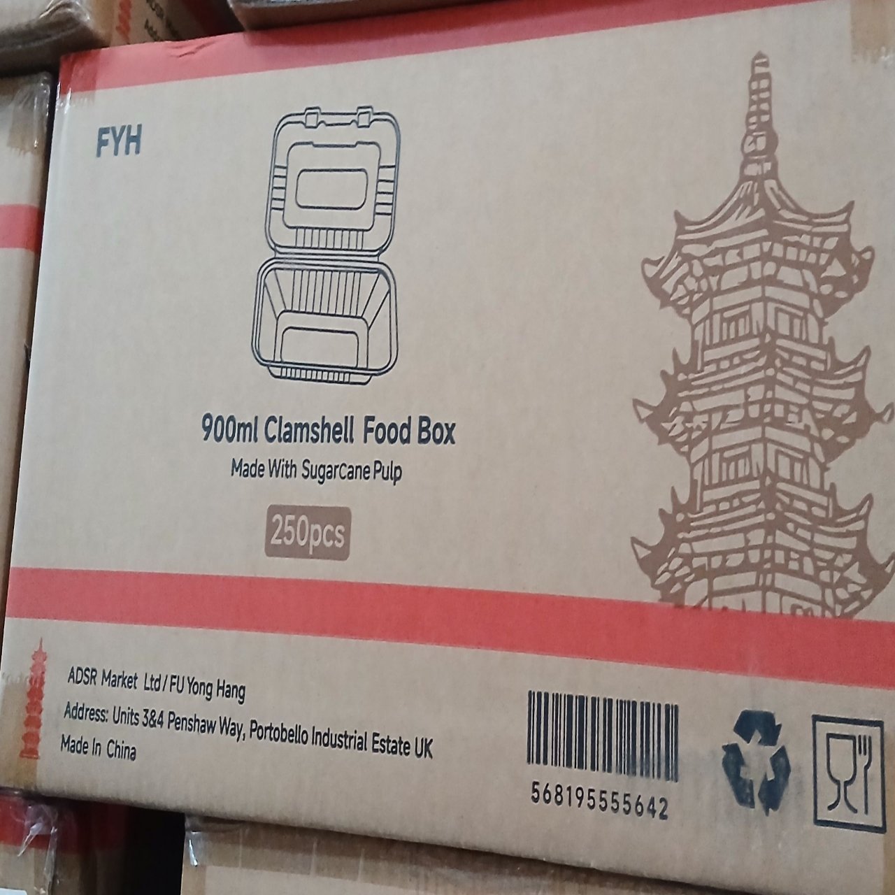 Fyh 900ml Clamshell Food Box