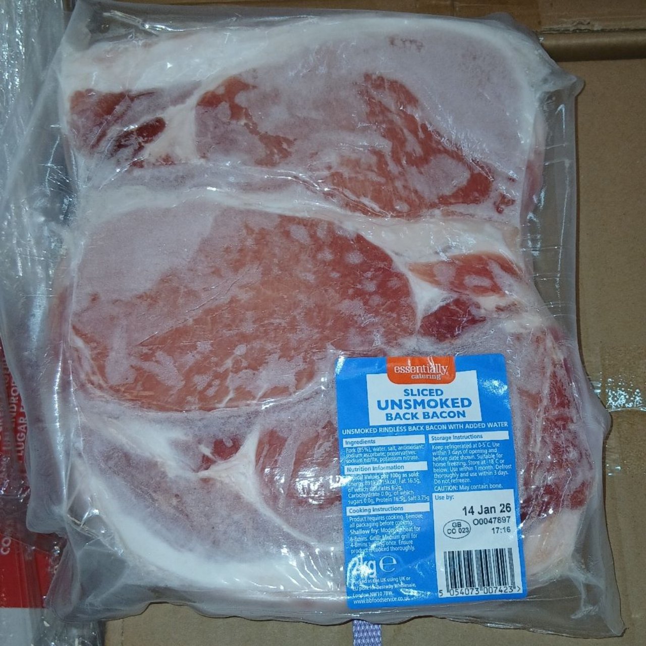 Unsmoked Rindless Bacon