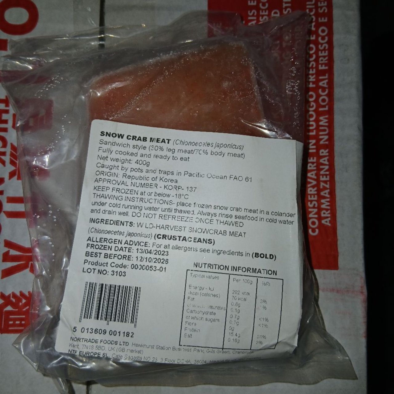 Korean Snow Crab Meat % Glaze
