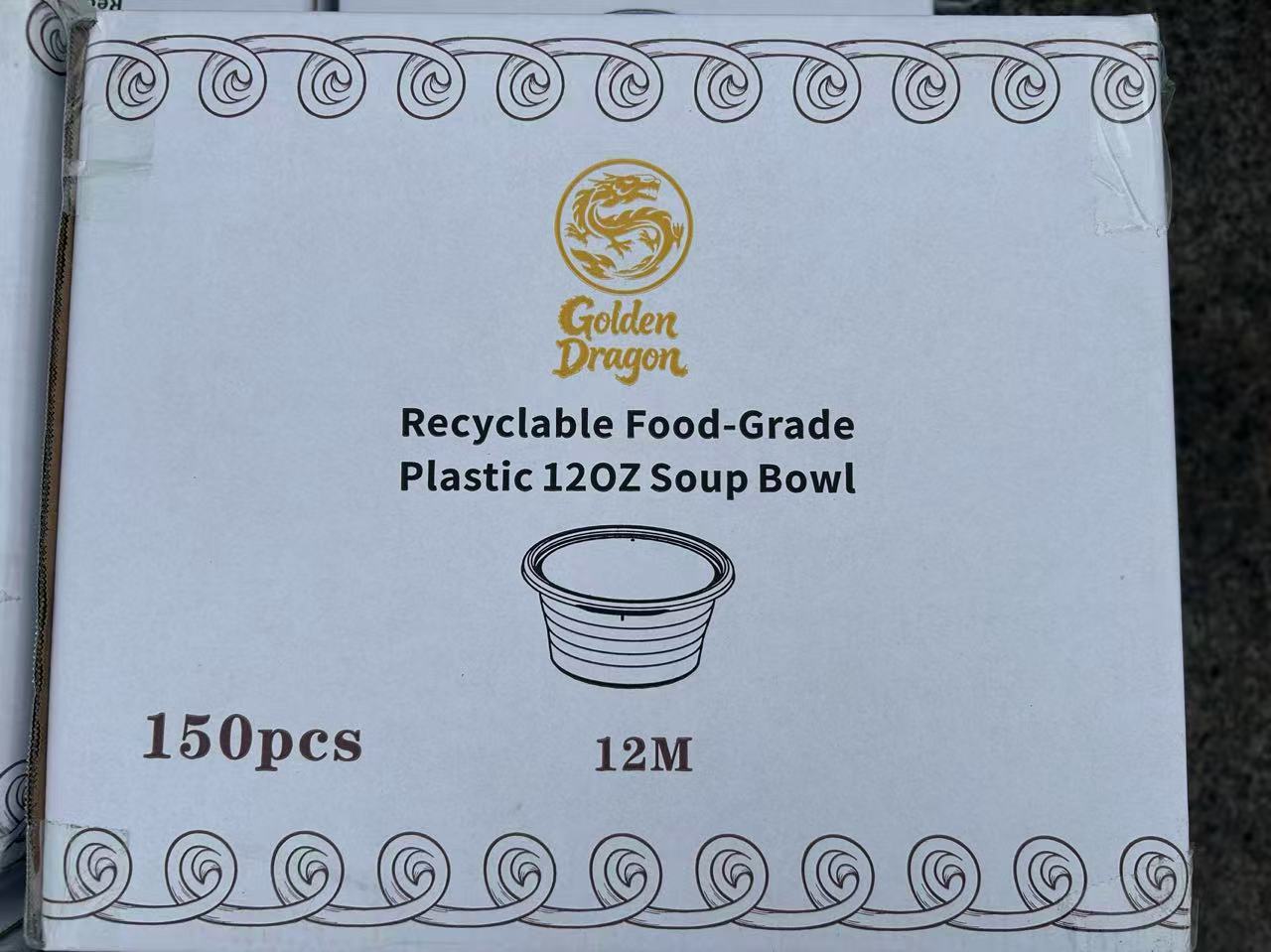 Golden Dragon Plastic 12oz Soup Bowl